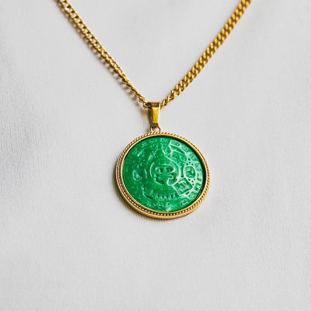 AZTEC SUN STONE (GREEN STONE)